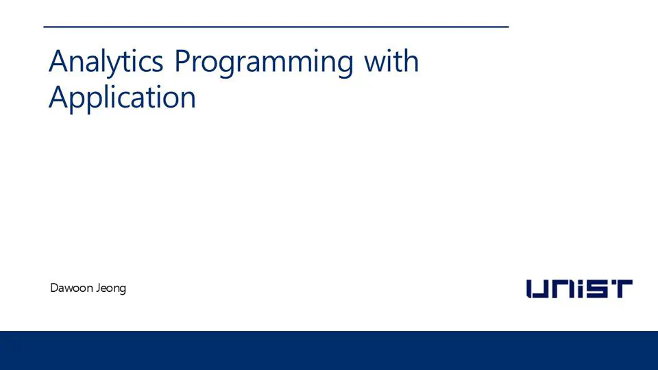 Analytics Programming with Application (BAT563001)